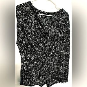 H & M Women’s LS Black with White Blouse
